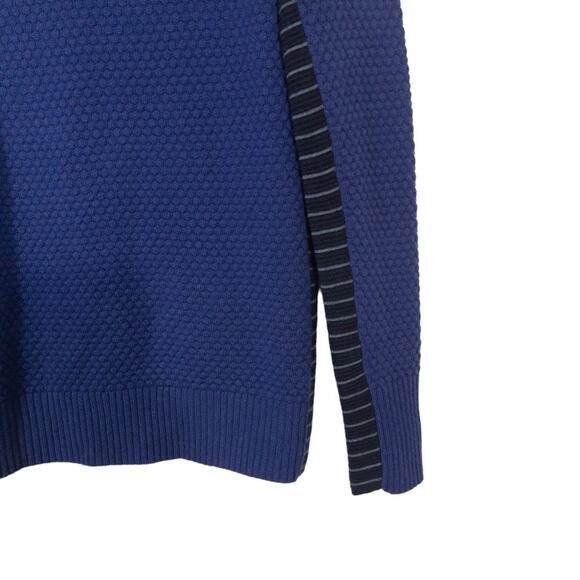 Athleta Sweater Sz S Blue Marina Chianti Merino Wool Turtleneck Textured - Picture 5 of 11